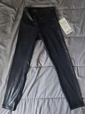 NWT Lululemon Align High-Rise Pant 25" Shimmer - Luxe Shine Black (4)